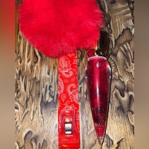 Bandana print lipgloss cardgrabber keychain